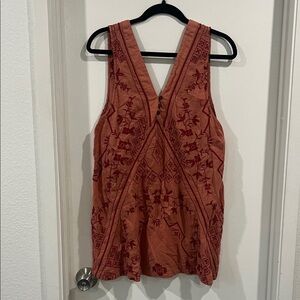 Intimately by Free People Rust Embroidered Sleeveless Top size XS